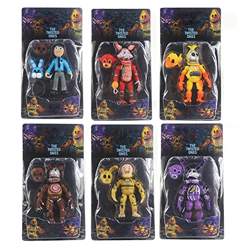 FNAF Actionfiguren, Five Nights Game Articulated Action Figure Toys, Nightmare Foxy/Bonnie/Fazbear/Chica/Polizist 16 cm von Xinchangda