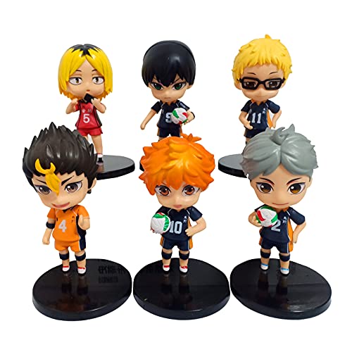 Haikyu 10 cm Tadashi Yamaguchi Hinata Shoyo Toru Oikawa Tobio Kageyama Kozume Kenma Figur Sammelfiguren Zubehör Haikyu Fan's Geschenk (Typ A (Set von 6) von Xinchangda