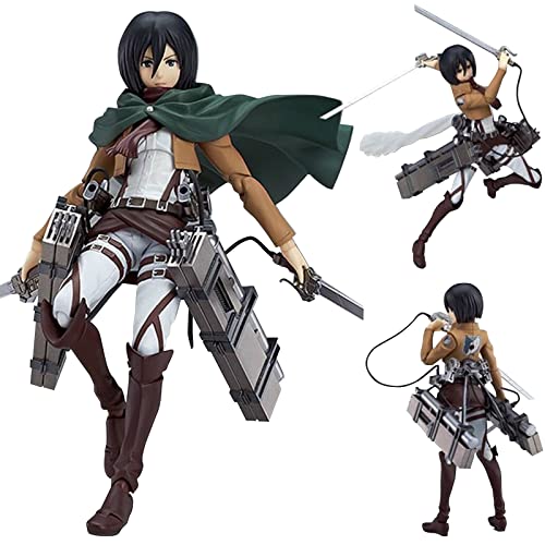 Levi Ackermann Figuren, Mikasa Ackermann/Eren Jaeger Anime-Figur Bewegliches austauschbares Gesicht PVC Anime Action Figur Statue von Xinchangda