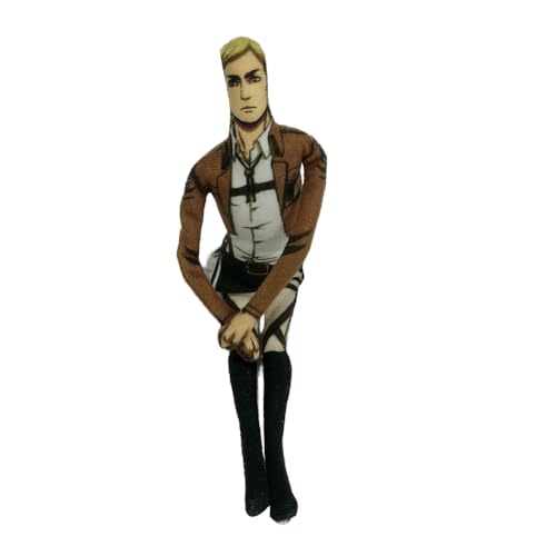 Levi Weiche Figur Eren Jaeger Kissen zum Aufhängen, Zoe, drehbare Figur, beweglich mit Eisendrahtrahmen, 28 cm, Anime, abstrakt, lustig, gefüllte Überwurffiguren, Sofa, Bett, Dekoration, Sammlerstück von Xinchangda