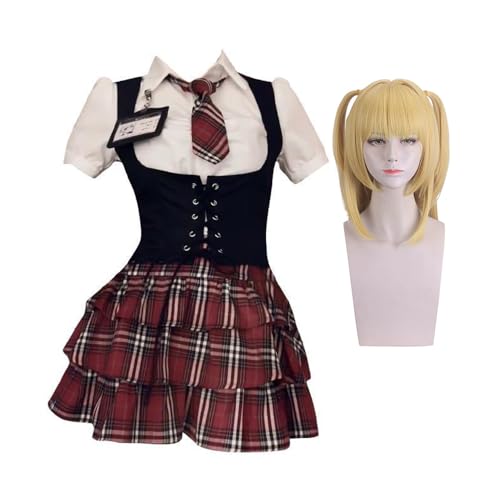 Misa Amane Cosplay Kostüm Misa Amane Campus Uniform Rock oder schwarzes Lederrohr Top Strap Kleid mit Strümpfen Zubehör, Frauen Kleid Anime Cosplay Outfit Halloween Karneval Party Kleidung Misa Amane Cosplay Kostüm Misa Amane Campus Uniform Rock oder schwarzes Lederrohr Top Strap Kleid mit Strümpfen Zubehör, Frauen Kleid Anime Cosplay Outfit Halloween Karneval Party Kleidung von Xinchangda