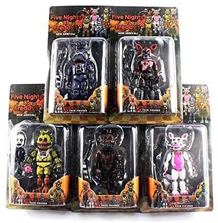 Xinchangda 5 Stück/Set Five Nights at Freddy's Game FNAF Figuren Set Luminous Freddy Foxy Sister Location Horror Figure with Lightening Decorative Collectibles Action Figures, 13.97cm von Xinchangda