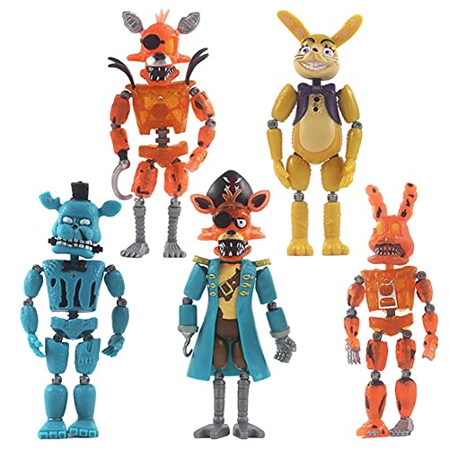 Xinchangda Anime Five Nights Game Pizzeria Action Figur 5pcs Collectible Figure Halloween Edition Glow-in-the-Dark Detachable Pirate Accessories Bagged Toy Bears von Xinchangda