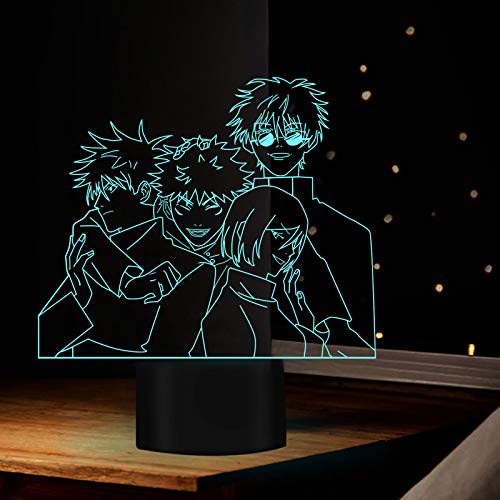 Xinchangda Anime Gojo Satoru/Getō Suguru/Fushiguro Toji Megumi 3D Anime Figur Illusion Lampe Led Acryl Nachtlicht für Kinderzimmer Dekor Tischlampe Kinder Schlaf Lampe von Xinchangda