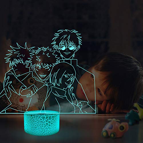 Xinchangda Anime Gojo Satoru/Getō Suguru/Fushiguro Toji Megumi 3D Anime Figur Illusion Lampe Led Acryl Nachtlicht für Kinderzimmer Dekor Tischlampe Kinder Schlaf Lampe von Xinchangda