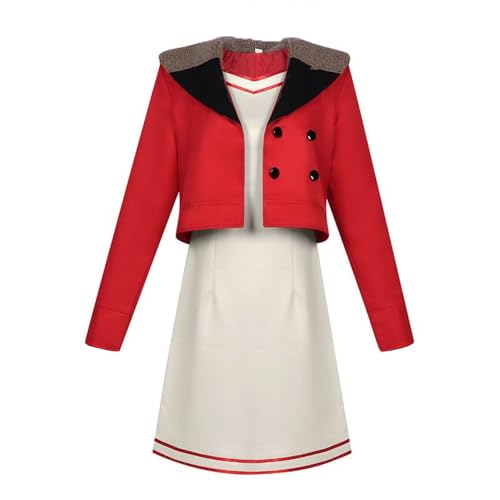 Xinchangda Ayase Momo Cosplay Kostüm Turbo Oma Cosplay Outfits Rote Jacke Top Kleid Komplettes Set Frau Kleid Anime Cosplays Halloween Weihnachten Karneval Party Rollenspiel Kleidung Geschenk von Xinchangda