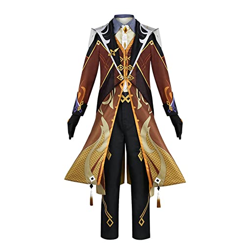 Xinchangda Cosplay Kostüm ZhongLi für Männer Schulaufführung Thema Party Outfit Full Set, Game Cosplay Anzug Halloween Karneval Party Rollenspiel Uniform für Erwachsene Männer von QAHEART