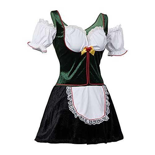 Xinchangda Damen Maid Outfit für Halloween Rollenspiel Kostüm mit Maid-inspirierten Kleid Sexy Kleid im Maid Style Outfit von Xinchangda