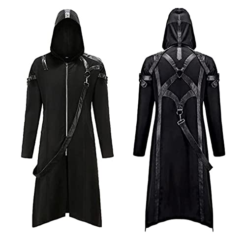 Xinchangda Herren Gothic Mantel Jacke Steampunk Vintage Viktorianischer Mantel Party Uniform Kostüm Piraten Vampir Uniform Halloween Cosplay Kostüme von Xinchangda