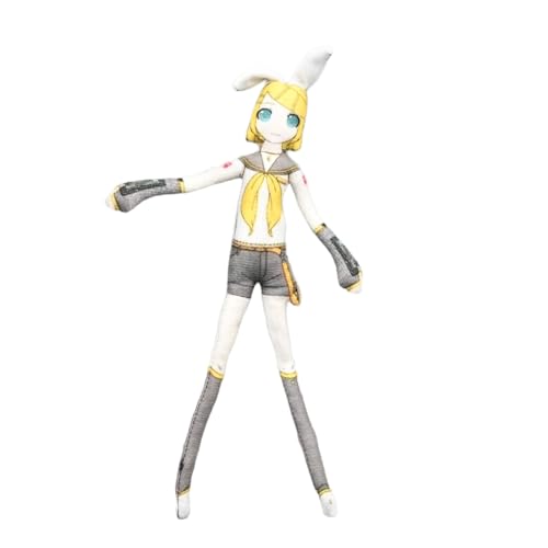Xinchangda Miku Weiche Figur Miku Drehbare Figur beweglich mit Eisendrahtrahmen 28 cm Anime Kagamin Rin/Kagamine Len weich gefüllte Wurfkissen Kissen Sofa Bett Dekoration Sammlerstück Geschenk von Xinchangda
