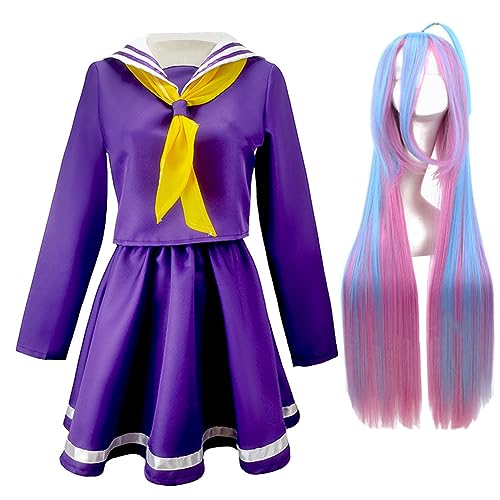 Xinchangda NO GAME NO LIFE Shiro Cosplay Kostüm Lila Kleid Uniform Anzug Damen Cosplay Kostüm Halloween Party Kostüm Anime Kostüme von Xinchangda