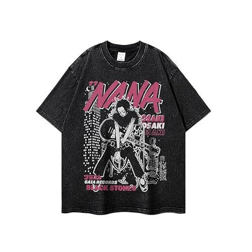 Xinchangda Osaki Nana-Anime-T-Shirt, kurzärmlig, ausgewaschen T-Shirts, Retro-Stil, modisches Oberteil, Manga-Geschenke für Teenager Xinchangda Osaki Nana-Anime-T-Shirt, kurzärmlig, ausgewaschen T-Shirts, Retro-Stil, modisches Oberteil, Manga-Geschenke für Teenager von Xinchangda
