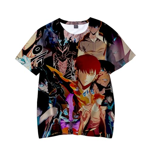 Xinchangda Sung Jin Woo T-Shirt Cha Hae-In Anime, kurzärmelig, Anime-Druck, Peripherie, kurzärmlig, lockere Manga-Geschenke von Xinchangda