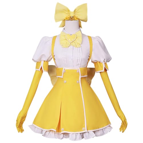 Xinchangda Tenkawa Kaoruko Cosplay-Kostüm, Puffärmel, gelbes Kleid, das über magische Mädchen schwärmt Anime, Cosplay, Halloween, Kostüm, Party, Bühnen-Outfits von Xinchangda