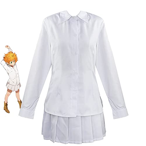 Xinchangda The Promised Neverland Emma Cosplay Kostüm Anime Norman White Shirt Pants Uniform Outfits Halloween Karneval Party Kostüm für Damen Herren, Emma, S Xinchangda The Promised Neverland Emma Cosplay Kostüm Anime Norman White Shirt Pants Uniform Outfits Halloween Karneval Party Kostüm für Damen Herren, Emma, S von Xinchangda