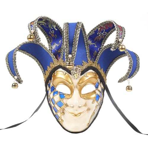 Xingchangda Erwachsene Joker Maske Blau Palast Stil Vollgesichtsmaske Joker Cosplay Requisiten Halloween Karneval Party Bühnenaufführung Requisiten von Xinchangda