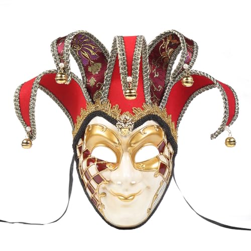Xingchangda Joker Maske Erwachsene Palast Stil Rot Vollgesichtsmaske Joker Cosplay Requisiten Halloween Karneval Party Bühnenaufführung Requisiten von Xinchangda