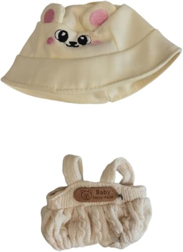 17 cm Puppenkleidung, Kleidung für Labubu, Kawaii-Chic-Stil für 17 cm große Puppen, niedliches Puppen-Outfit mit Zubehör, Labubu-Puppe, Labubu-Kleidungsset, Labubu-Kleidung (ohne Puppe) (Hase) von Xindazhi