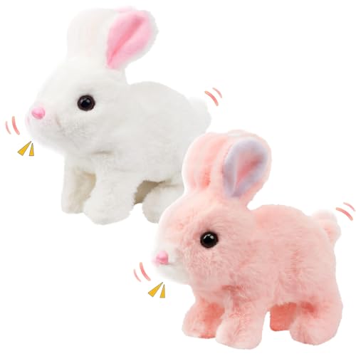 XineYuor 2PCS Osterhase Plüschhase,Hasen Kuscheltiere,Hüpfendes Kaninchen,Elektronisches Interaktives Haustier, Hase Plüsch Geräusche Macht und Dessen Ohren und Nase Sich Bewegen XineYuor 2PCS Osterhase Plüschhase,Hasen Kuscheltiere,Hüpfendes Kaninchen,Elektronisches Interaktives Haustier, Hase Plüsch Geräusche Macht und Dessen Ohren und Nase Sich Bewegen von XineYuor