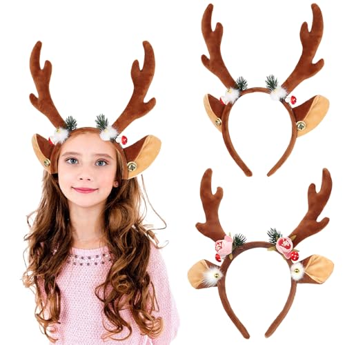 XineYuor Rentier Haarreif, 2PCS Haarreifen Weihnachten mit Blumen,Geweih Haarreif Haarreifen Weihnachten Reh Haarreif Weihnachts Haarschmuck für Damen Mädchen Kinder Weihnacht Kostüme Zubehör XineYuor Rentier Haarreif, 2PCS Haarreifen Weihnachten mit Blumen,Geweih Haarreif Haarreifen Weihnachten Reh Haarreif Weihnachts Haarschmuck für Damen Mädchen Kinder Weihnacht Kostüme Zubehör von XineYuor