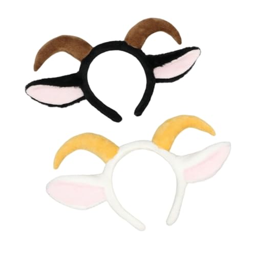 Xingbiyou 2 Stück Schaf Ohren Haarreif, Plüsch Tier Kostüm Accessoires, Comic Cosplay Kopfschmuck von Xingbiyou