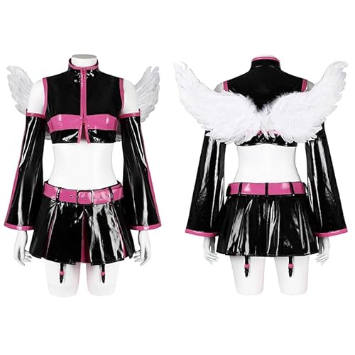 Xingbiyou 2.5 Dimensional Seduction Miriella Cosplay Kostüm, Anime Uniform Set mit Rock und Flügeln, Halloween Party Outfit für Damen (XXL) von Xingbiyou