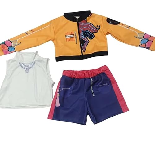 Xingbiyou Anime KPop Demon Hunters Cosplay Kostüm für Mädchen, Zoey Rumi Mira Charaktere, 3D-Druck Uniform Set, Halloween Rollenspiel Outfit (Rumi, 120) von Xingbiyou