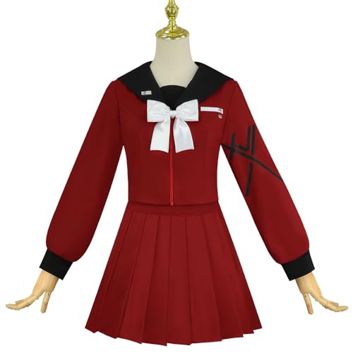 Xingbiyou Anime Kako Tsukumo Cosplay Kostüm, Rotes Matrosenanzug-Set mit Rock und Haarband, Halloween-Cosplay für Damen (M) von Xingbiyou