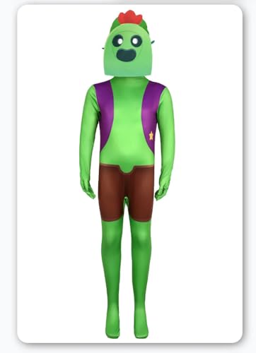 Xingbiyou Brawl-Star Kostüm, Jumpsuit mit Kopfbedeckung, Kinder & Erwachsene, Halloween Karneval Party Cosplay (140cm, Speicher) von Xingbiyou