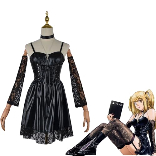 Xingbiyou Death Note Amane Misa Cosplay Kostüm Set, Kleid mit Socken und Halskette, Anime Rollenspiel Outfit (XXL) von Xingbiyou