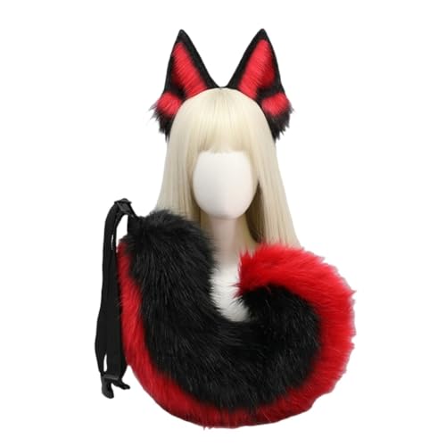 Xingbiyou Deutscher Schäferhund Kostüm-Set, Plüsch Ohren Kopfband und Schwanz, Cosplay Zubehör von Xingbiyou