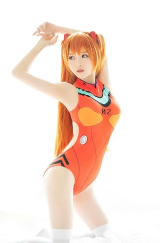 Xingbiyou EVA Anime Damen Badeanzug, Bikini Set, Sommer Party Bodysuit, Cosplay Schwimmbekleidung (Asuka Langley Soryu, S) von Xingbiyou