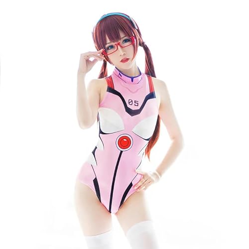 Xingbiyou EVA Anime Damen Badeanzug, Bikini Set, Sommer Party Bodysuit, Cosplay Schwimmbekleidung (Mari Makinami Illustrious, M) von Xingbiyou