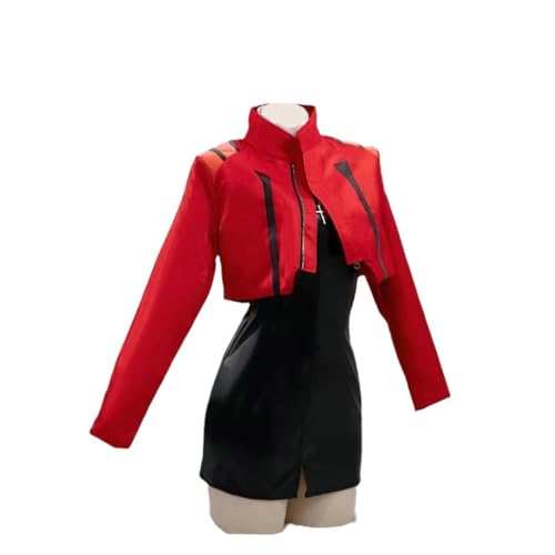 Xingbiyou EVA Katsuragi Misato Cosplay Kostüm, Roter Mantel Kleid, Anime Karneval Halloween Kostüm für Damen (S) von Xingbiyou