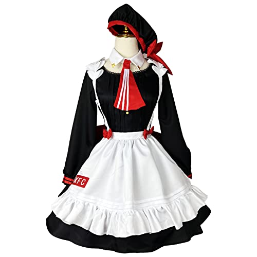 Xingbiyou Genshin Impact Noelle KFC Cosplay Kostüm, Dienstmädchen Lolita Kleid mit Schürze und Hut, Halloween (M) von Xingbiyou
