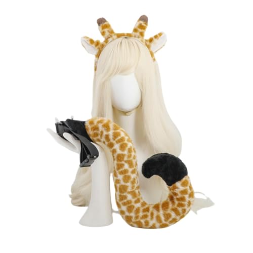 Xingbiyou Giraffen-Kostümset für Halloween, Haarreif und Schwanz, Tier-Cosplay Accessoires von Xingbiyou