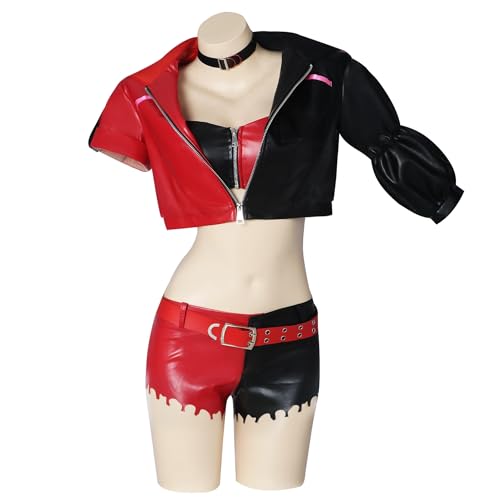 Xingbiyou Harley Quinn Cosplay Kostüm, Suicide Squad Joker Mädchen, Halloween Clown Verkleidung (L) von Xingbiyou