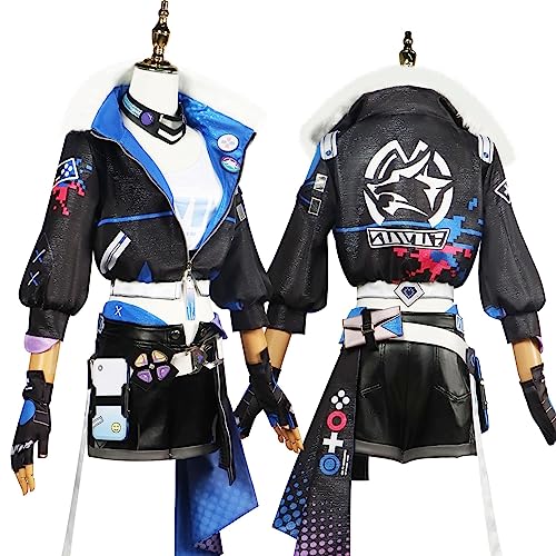 Xingbiyou Honkai Star Rail Silver Wolf Cosplay Kostüm Set, Komplettes Outfit mit Zubehör, Uniform (M) von Xingbiyou