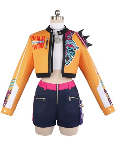 Xingbiyou K-Pop Demon Hunters Rumi Kostüm Kinder Set, Jacke mit Hose und Top, Halloween Party Bühnenshow Zubehör (120) von Xingbiyou