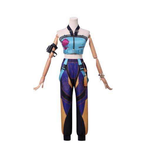 Xingbiyou K-Pop Demon Hunters Zoey Cosplay Kostüm Set, Oberteil, Hose, Gürtel, Halloween Party Zubehör (XXL) von Xingbiyou