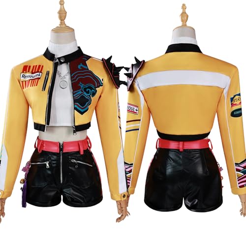 Xingbiyou KPOP Demon Hunters Rumi Kostüm, Halloween Karneval Party Rollenspiel Uniform, Cosplay Verkleidung Set (XXXL) von Xingbiyou