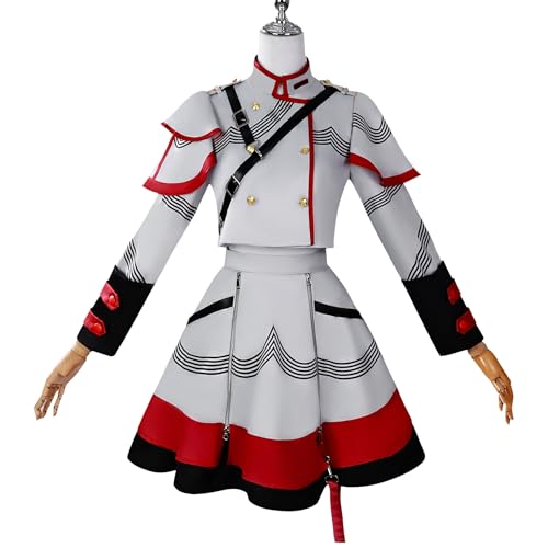 Xingbiyou Kasane Teto Cosplay Kostüm, Synthesizer V, Halloween Virtual Singer Outfit, Top und Rock Set (M) von Xingbiyou