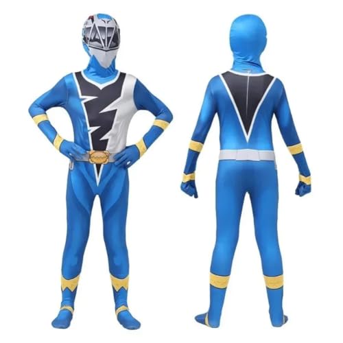 Xingbiyou Kinder Cosplay-Kostüm, Ranger Knight Dragon Team, Halloween Karneval Jumpsuit (Blue Ranger, 140cm) von Xingbiyou