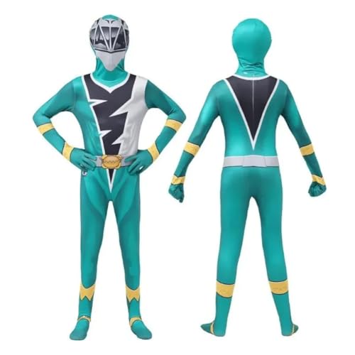 Xingbiyou Kinder Cosplay-Kostüm, Ranger Knight Dragon Team, Halloween Karneval Jumpsuit (Green Ranger, 120cm) von Xingbiyou