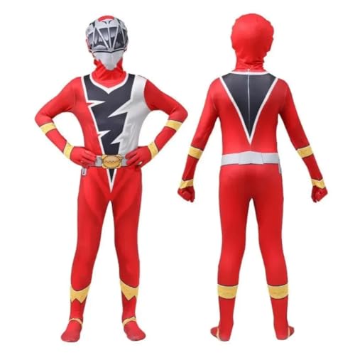 Xingbiyou Kinder Cosplay-Kostüm, Ranger Knight Dragon Team, Halloween Karneval Jumpsuit (Red Ranger, 130cm) von Xingbiyou