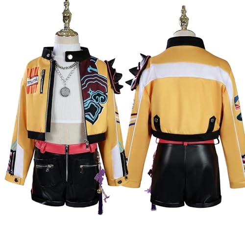 Xingbiyou Kinder Mädchen Anime Demon Hunters Cosplay Kostüm, Idol Bühnenauftritt Uniform, Halloween Party Outfit (Rumi, 150) von Xingbiyou