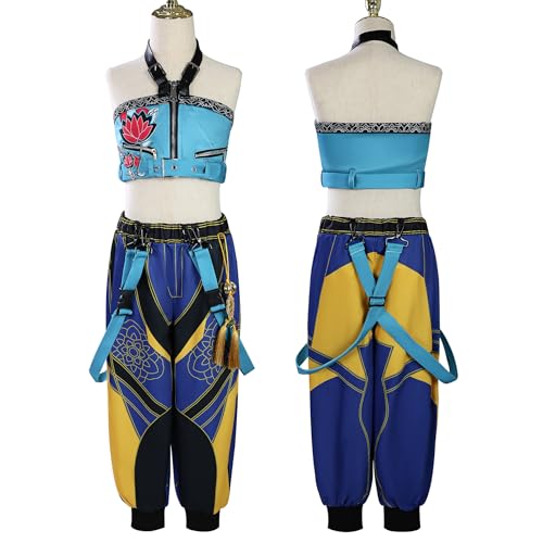 Xingbiyou Kinder Mädchen Anime Demon Hunters Cosplay Kostüm, Idol Bühnenauftritt Uniform, Halloween Party Outfit (Zoey, 110) von Xingbiyou
