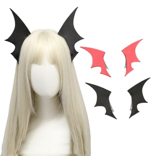 Xingbiyou Krul Tepes Cosplay Haarspangen, Fledermaus-Kopfschmuck, 2 Paar, Schwarz und Rot, Halloween Xingbiyou Krul Tepes Cosplay Haarspangen, Fledermaus-Kopfschmuck, 2 Paar, Schwarz und Rot, Halloween von Xingbiyou