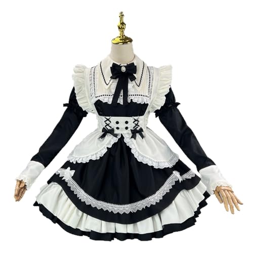 Xingbiyou Lolita Dienstmädchen Kostüm, Mittelalter Vintage Cosplay Kleid, Abnehmbare Ärmel, Karneval Party Outfit (S) von Xingbiyou