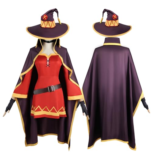Xingbiyou Megumin Cosplay Kostüm, Zauberin Kleid, Anime Halloween Verkleidung für Damen (L) von Xingbiyou